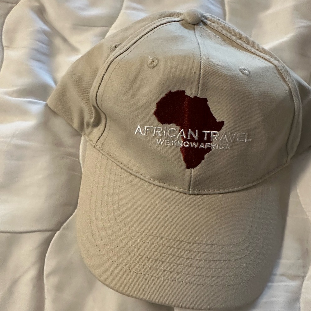 Beige Cap with Africa Embroidery